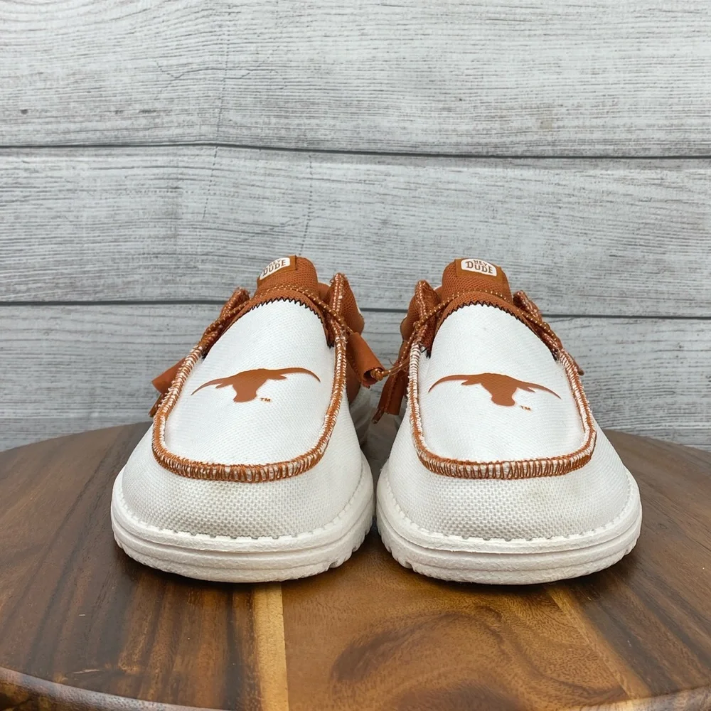 Hey Dude Wally Tri Texas Longhorns Burnt Orange White Loafers Men’s Shoe Size 11